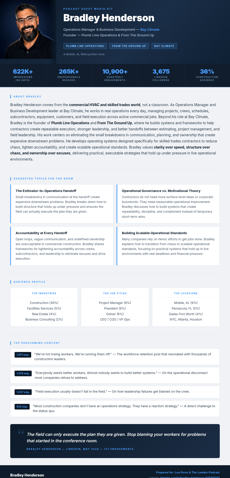 Bradley Henderson Media Kit
